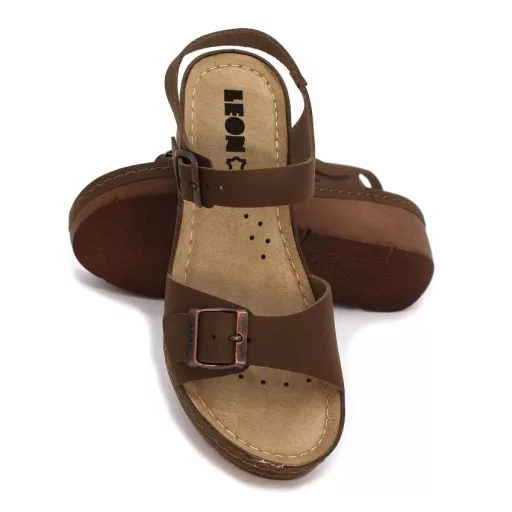 Szandál 1130 LEON Comfort női bőr, fekete, 41