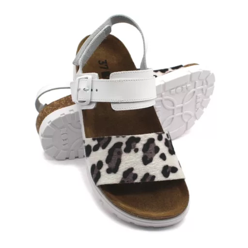 Szandál 6302 LEON Comfort női bőr, fehér, 36