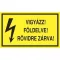 Tábla PVC 250x160, Vigyázz! Földelve! Rövidre zárva!