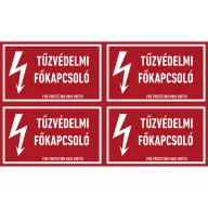 TŰZVÉDELMI FŐKAPCSOLÓ!, vinil öntapadó, 100x60