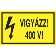 Sorozattábla, PVC 250x160 (VIGYÁZZ! 400V!)