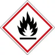   GHS piktogram, Tűzveszélyes, fokozottan tűzveszélyes anyag, 50x50mm