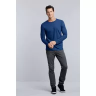   Póló (Gildan Softstyle) férfi hosszú ujjú unisex (100%pamut 153/m2) red, S