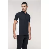   Póló Kariban galléros férfi férfi (65%poliészter 35%pamut) black/lime, XL