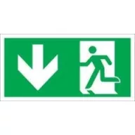   Sorozattábla, Menekülési út le (bal, ISO), utánvilágító PVC