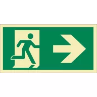 MENEKÜLÉSI ÚT JOBBRA (ISO), Utánvilágító PVC, 300x150