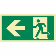 MENEKÜLÉSI ÚT BALRA (ISO), Utánvilágító PVC, 300x150