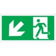   Sorozattábla, Menekülési út balra, lépcsőn le (ISO), utánvilágító PVC