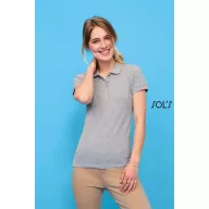   Póló Sols People galléros női női (100%pamut 210g/m2) grey melange, XL
