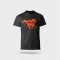 Póló kereknyakú Lángoló mintával, 100% pamut 190g/m2, fekete, L