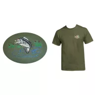 Póló (hal hímzéssel) kereknyakú katonai szín, 4XL