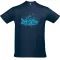 Póló (ponty mintával) kereknyakú (100%pamut 190gr/m2) TOP, sötétkék, 5XL