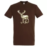   Póló (szarvas mintával) kereknyakú (100%pamut 190gr/m2) TOP, barna, L