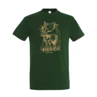   Póló (szarvas mintával) kereknyakú (100%pamut 190gr/m2) TOP, bottle green, L