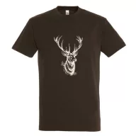   Póló (szarvasfej mintával) kereknyakú (100%pamut 190gr/m2) TOP, csokoládé, L