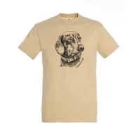   Póló (tacskó mintával) kereknyakú (100%pamut 190gr/m2) TOP, sand, L