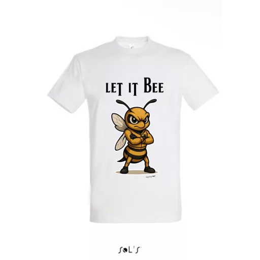 Póló (méhecske mintával Let it Bee) kereknyakú TOP, white, XL