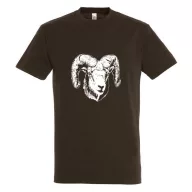   Póló (muflon mintával) kereknyakú (100%pamut 190gr/m2) TOP, csokoládé, L