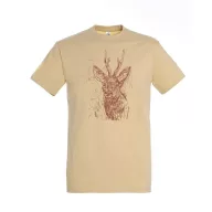   Póló (őz mintával) kereknyakú (100%pamut 190gr/m2) TOP, sand, L