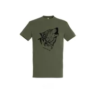   Póló (farkas mintával) kereknyakú (100%pamut 190gr/m2) TOP, katonai szín, L