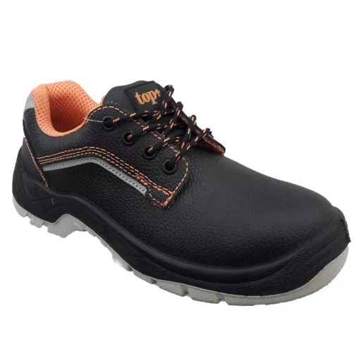 Munkavédelmi félcipő S1P acél orrmerevítő TOP PROTECT LOW, fekete, 37