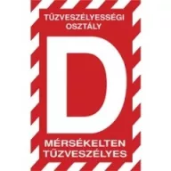   Tábla TUT 009001 Öntapadó 160x250 (D tűzveszélyességi osztályba sorolt helyiség)
