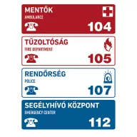 SEGÉLYKÉRŐ TELEFONSZÁMOK, PVC 1 mm, 150x200
