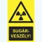 Tábla Sugárveszély felirattal PVC 1mm 160x250