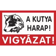 Tábla PVC 1mm, A kutya harap! Vigyázat!, 160x100mm