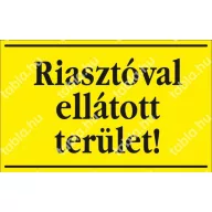 Tábla PVC 1mm, Riasztóval ellátott terület, 160x100mm
