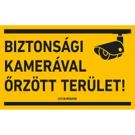 BIZTONSÁGI KAMERÁVAL ŐRZÖTT TERÜLET!, PVC 1 mm, 400x250